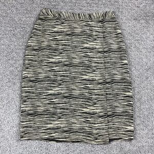 Rena Rowan Skirt Womens 4 Brown Black Animal Print Zebra Silk Lined Pencil Wrap